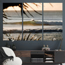 Sunset Surf Wall Art Canvas Print – Framed Golden Hour Waves
