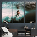 Vibrant Aquatic Motion Wall Art Canvas Print – Framed