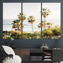 California Coast Palm Trees Wall Art Canvas Print – Framed