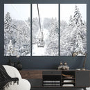 Snowy Ski Lift Wall Art – Framed Winter Mountain Canvas by MyGreatCanvas | Canvas Wall Art Prints | Photo Prints & Wall Decor