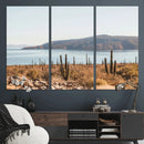 Desert Lake Wall Art – Framed Cactus Mountain Canvas by MyGreatCanvas | Canvas Wall Art Prints | Photo Prints & Wall Decor