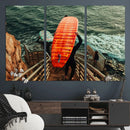 Surfer Stairway Wall Art – Framed Ocean Surf Canvas Artwork, by MyGreatCanvas | Canvas Wall Art Prints | Photo Prints & Wall Decor