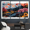Modern Japanese Wall Art Canvas Print – Framed Abstract