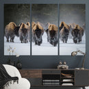Bison Herd Wall Art Canvas Print, Framed Rustic Wildlife by MyGreatCanvas | Canvas Wall Art Prints | Photo Prints & Wall Decor