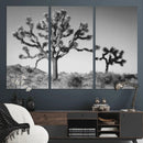 Joshua Tree Wall Art Canvas Print – Framed Monochrome Desert