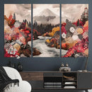Mountain Wall Art Canvas Print – Framed Autumn Forest