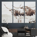 Longhorn Wall Art Canvas Print – Framed Western Cow Rustic