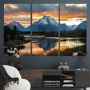 Mountain Sunset Wall Art Canvas Print – Framed Alpine
