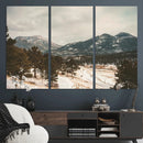 Mountain Landscape Wall Art Canvas Print – Framed Snowy