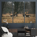 Deer Wall Art Canvas Print – Framed Rustic Wildlife Stags