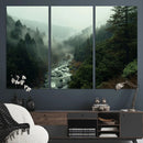 Misty Forest Wall Art Canvas Print – Framed Foggy River