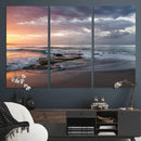 Golden Hour Wall Art Canvas Print – Framed Tranquil Waves