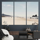 Minimalist Beach Wall Art Canvas Print – Framed Coastal