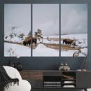 Bison Wildlife Wall Art Canvas Print – Framed Snowy Prairie