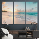 Beach Sunset Wall Art Canvas Print – Framed Ocean Waves