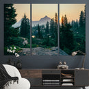 Mountain Wall Art Canvas Print – Framed Forest Serenity
