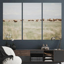 Bison Herd Wall Art Canvas Print – Framed Western Bison