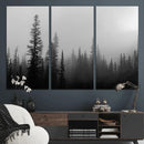 Misty Pines Wall Art Canvas Print – Framed Woodland