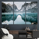 Mountain Lake Wall Art Canvas Print – Framed Toblacher See