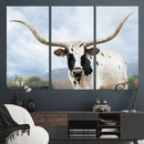 Texas Longhorn Wall Art Canvas Print – Framed Western Rustic