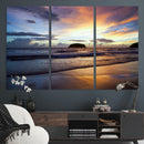 Beach Sunset Wall Art Canvas Print – Tropical Ocean Waves