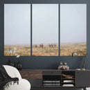 Foggy Plains Wall Art Canvas Print – Framed Horseback Riders