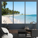 Palm Tree Coast Wall Art Canvas Print – Framed Island Getaway with Crystal Blue Water Scenic Artwork for Home, Office by MyGreatCanvas | Canvas Wall Art Prints | Photo Prints & Wall Decor