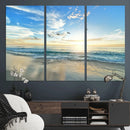 Minimalist Seaside Wall Art Canvas Print – Morning Glow