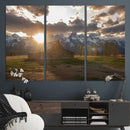 Snowy Peaks Wall Art Canvas Print – Rustic Mountain
