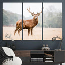 Vintage Wildlife Wall Art Canvas Print – Misty Landscape