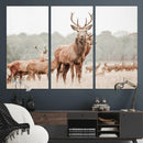 Rustic Nature Wall Art Canvas Print – Stag Woodland Framed