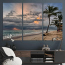 Tropical Storm Wall Art Canvas Print – Framed Moody Beach