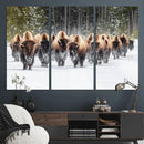 Bison Herd Scene Wall Art Canvas Print – Framed Western by MyGreatCanvas | Canvas Wall Art Prints | Photo Prints & Wall Decor