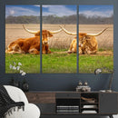 Texas Longhorn Pair Wall Art Canvas Print – Peaceful Rustic by MyGreatCanvas | Canvas Wall Art Prints | Photo Prints & Wall Decor