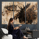 Moose Canvas Wall Art — Rustic Wildlife Painting Print | by MyGreatCanvas | Canvas Wall Art Prints | Photo Prints & Wall Decor