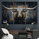 Rustic Longhorn Bull Wall Art Canvas Print – Vintage Western by MyGreatCanvas | Canvas Wall Art Prints | Photo Prints & Wall Decor