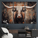 Rustic Longhorn Bull Wall Art Canvas Print – Vintage Western by MyGreatCanvas | Canvas Wall Art Prints | Photo Prints & Wall Decor