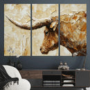 Rustic Longhorn Bull Wall Art Canvas Print – Vintage Western by MyGreatCanvas | Canvas Wall Art Prints | Photo Prints & Wall Decor
