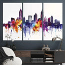 Atlanta Skyline Wall Art Canvas Print – Framed Colorful