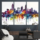 Atlanta Skyline Wall Art Canvas Print – Framed Colorful
