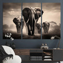 Elephant Family Wall Art Canvas Print, Framed Elephant Wall