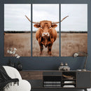 Longhorn Bull Wall Art Canvas Print – Framed Rustic by MyGreatCanvas | Canvas Wall Art Prints | Photo Prints & Wall Decor