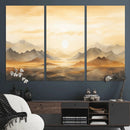Sepia Color Abstract Mountain Wall Art Canvas Print