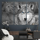 Wild Wolf Blue Eye Wall Art Canvas Print