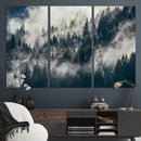 Foggy Pine Forest Wall Art – Framed Black White Nature by MyGreatCanvas | Canvas Wall Art Prints | Photo Prints & Wall Decor