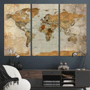 World Map Canvas Print – Detailed Map of the World Wall Art by MyGreatCanvas | Canvas Wall Art Prints | Photo Prints & Wall Decor