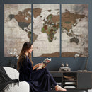 World Map Canvas Print – Framed Detailed Map of the World