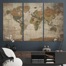 World Map Canvas Print – Framed Travel Map Wall Art for by MyGreatCanvas | Canvas Wall Art Prints | Photo Prints & Wall Decor