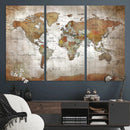 Vibrant Watercolor World Map Canvas Wall Art – Framed Travel by MyGreatCanvas | Canvas Wall Art Prints | Photo Prints & Wall Decor