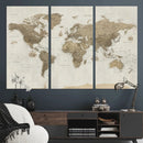 Detailed World Map Wall Art Canvas Print by MyGreatCanvas | Canvas Wall Art Prints | Photo Prints & Wall Decor